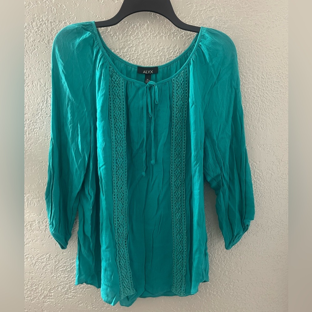 Alyx Bohemian Turquoise Indie Blouse for Women Size‎ Large